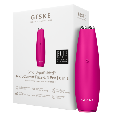 Мікрострумова ручка для підтяжки обличчя GESKE MicroCurrent Face-Lift Pen 6 в 1 пурпуровий